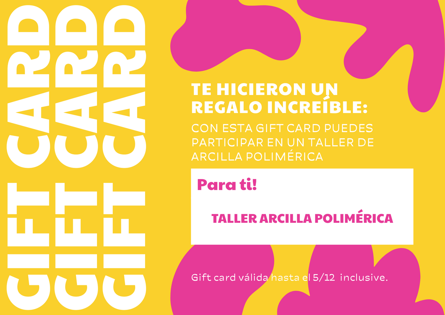 Gift Card Taller Arcilla Polimérica