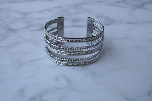Brazalete Grueso Plateado