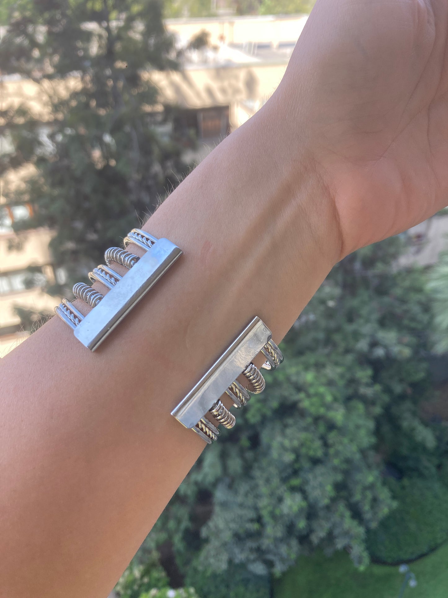 Brazalete Grueso Plateado